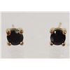 Image 1 : 2303 - PAIR OF 14K GOLD OVER STERLING SILVER BLUE SAPPHIRE EARRINGS