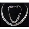 Image 1 : 2214 - SILVER 12MM NECKLACE & BRACELET SET - MARKED 925