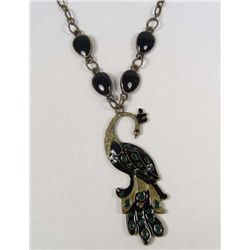 2140 - PEACOCK PENDANT WITH CHAIN