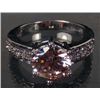 Image 1 : 2463 - WHITE GOLD PLATED PINK SAPPHIRE & TOPAZ RING