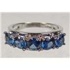 Image 1 : 2540 - WHITE GOLD PLATED BLUE SAPPHIRE RING