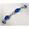 Image 1 : 2477 - WHITE GOLD PLATED BLUE SAPPHIRE BRACELET