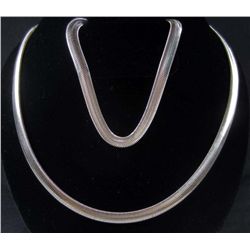 1729 - SILVER NECKLACE & BRACELET SET - MARKED 925