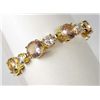 Image 1 : 2520 - 14K GOLD PLATED PINK SAPPHIRE BRACELET