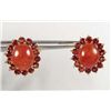 Image 1 : 1516 - PAIR OF 14K GOLD OVER STERLING SILVER RUBY & GARNET EARRINGS