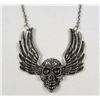 Image 1 : 2050 - SKULL & WINGS PENDANT WITH CHAIN