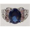 Image 1 : 1804 - WHITE GOLD PLATED BLUE SAPPHIRE & TOPAZ RING