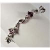 Image 1 : 1812 - WHITE GOLD PLATED AMETHYST BRACELET