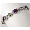 Image 1 : 2522 - WHITE GOLD PLATED AMETHYST BRACELET