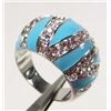 Image 1 : 1900 - WHITE GOLD PLATED SWAROWSKI CRYSTAL RING