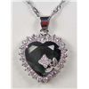 Image 1 : 2439 - WHITE GOLD PLATED EMERALD PENDANT W/ CHAIN