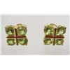 Image 1 : 2304 - PAIR OF 14K GOLD OVER STERLING SILVER PERIDOT EARRINGS