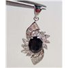 Image 1 : 9512 - STERLING SILVER BLUE SAPPHIRE & WHITE TOPAZ PENDANT
