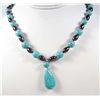 Image 1 : 10615 - TURQUOISE & BLACK PEARL NECKLACE