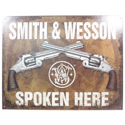 10065 - SMITH AND WESSON ADVERTISING METAL SIGN