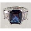 Image 1 : 9551 - WHITE GOLD PLATED SAPPHIRE COCKTAIL RING