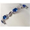 Image 1 : 9559 - WHITE GOLD PLATED SAPPHIRE TENNIS BRACELET
