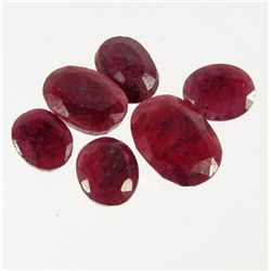6540 - 78.3 CTW - LOT OF 6 - NATURAL OVAL CUT RUBIES