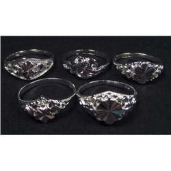 10984 - SET OF 5  SILVER PLATED  RINGS