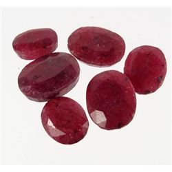 6579 - 64.7 CTW - LOT OF 6 - NATURAL OVAL CUT RUBIES