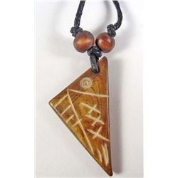 9105 - TIBETAN OX BONE CARVED FISHBONE PENDANT SURFING NECKLACE