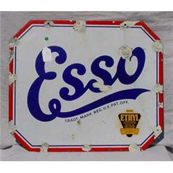 Lot 054: Esso Porcelain Sign