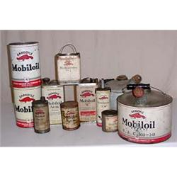 Lot 058: Eleven (11) Mobiloil Gargoyle Containers