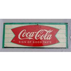 Lot 072: Tin "Coca-Cola Sign of Good Taste"