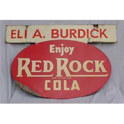 Lot 076: Porcelain Sign  Eli A Burdick Enjoy Red Rock Cola 