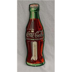 Lot 083: Tin Coca-Cola Thermometer Advertising Sign