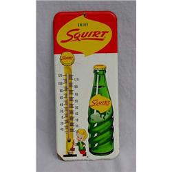 Lot 084: Tin  Enjoy Squirt  Thermometer Advertising Sign