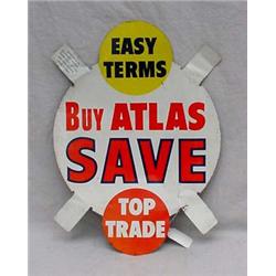 Lot 101: Tin  Buy Atlas  Tab Advertising Sign