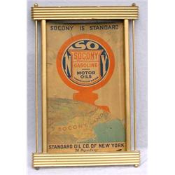 Lot 103: SOCONY Gasoline Motor Oils Cardboard Advertising Sign