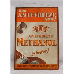 Lot 106:  Du Pont Anti-Freeze  Cardboard Advertising Sign