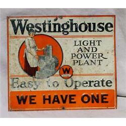 Lot 109: Tin  Westinghouse  Advertising Sign