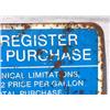 Image 4 : Lot 125: Tin "Pumps Register 1/2 Total Purchase" Sign