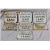 Image 1 : Lot 130:  Seven (7) Tin "Contains Lead" Gas Pump Signs