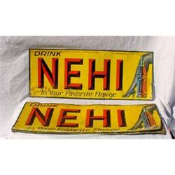 Lot 137: Three (3)  Drink Nehi  Tin Advertising Signs