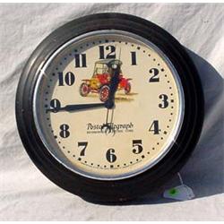 Lot 139:  Postal Telegraph  Round Electric Hanging Wall Clock