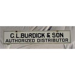 Lot 146: Porcelain "C.L. Burdick & Son" Advertising Sign