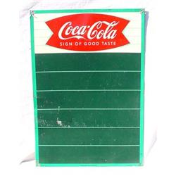 Lot 148: Tin  Coca-Cola  Menu Sign