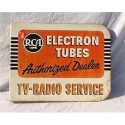 Lot 157:  RCA Electron Tubes  L-Bracket Tin Sign