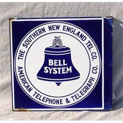 Lot 158:  The Southern New England Tel. Co.  L-Bracket Porcelain Sign