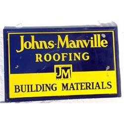 Lot 159: "Johns-Manville Roofing" Porcelain Advertising Sign