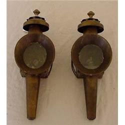 Lot 230: Pair of Brass Auto Head Lamps