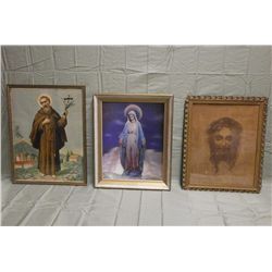 Lot Of 3 Religious Images - Ready To Hang
