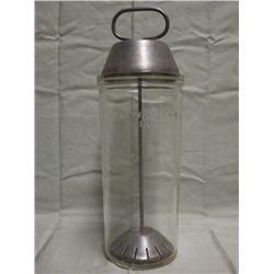 1950's Malted Milk Mixer - Glass w/Metal Plunger