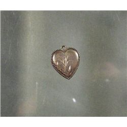Vintage Sterling Silver Heart Charm Or Pendant