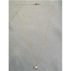 Freshwater Pearl Pendant & 14K Gold Chain