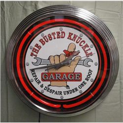 The Busted Knuckle Garage Neon Wall Clock